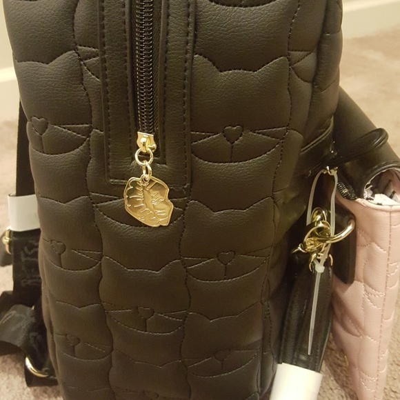 Betsey Johnson Backpack Kitty Black Pink NWOT - Picture 5 of 8